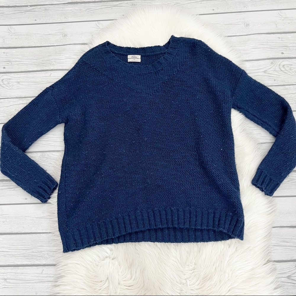 J. Crew Wallace Navy Blue Sweater